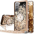 Galaxy S21 Ultra Pink Diamond Glitter Ring Case