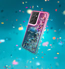 Galaxy S21 Ultra Pink Diamond Glitter Ring Case