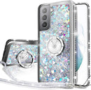 Galaxy S21 Ultra Pink Diamond Glitter Ring Case