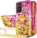 Galaxy S21 Ultra Pink Diamond Glitter Ring Case