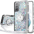 Galaxy S21 Ultra Pink Diamond Glitter Ring Case