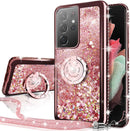 Galaxy S21 Ultra Pink Diamond Glitter Ring Case