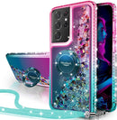 Galaxy S21 Ultra Pink Diamond Glitter Ring Case