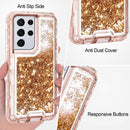 Galaxy S21 Ultra Shinny Liquid Quicksand 3 in 1 Heavy Duty Shockproof Protective Case