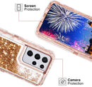 Galaxy S21 Ultra Shinny Liquid Quicksand 3 in 1 Heavy Duty Shockproof Protective Case