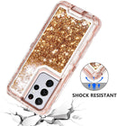 Galaxy S21 Ultra Shinny Liquid Quicksand 3 in 1 Heavy Duty Shockproof Protective Case