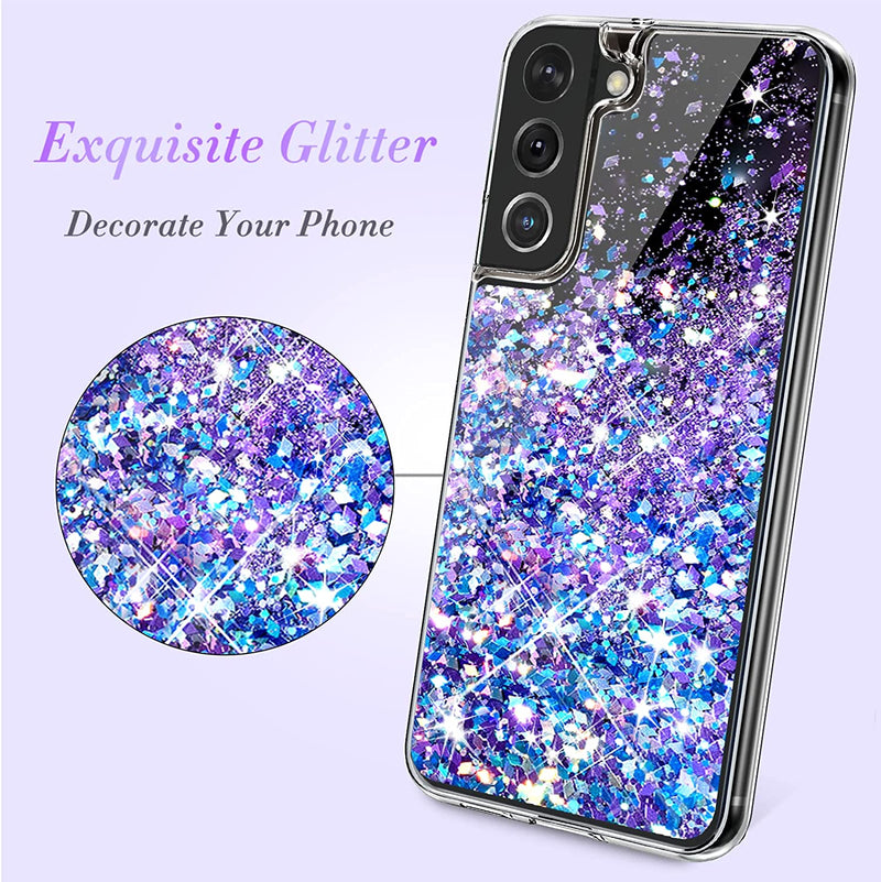 Galaxy S22 Glitter Sparkle Bling Liquid Quicksand Case for Women - Gorilla Cases