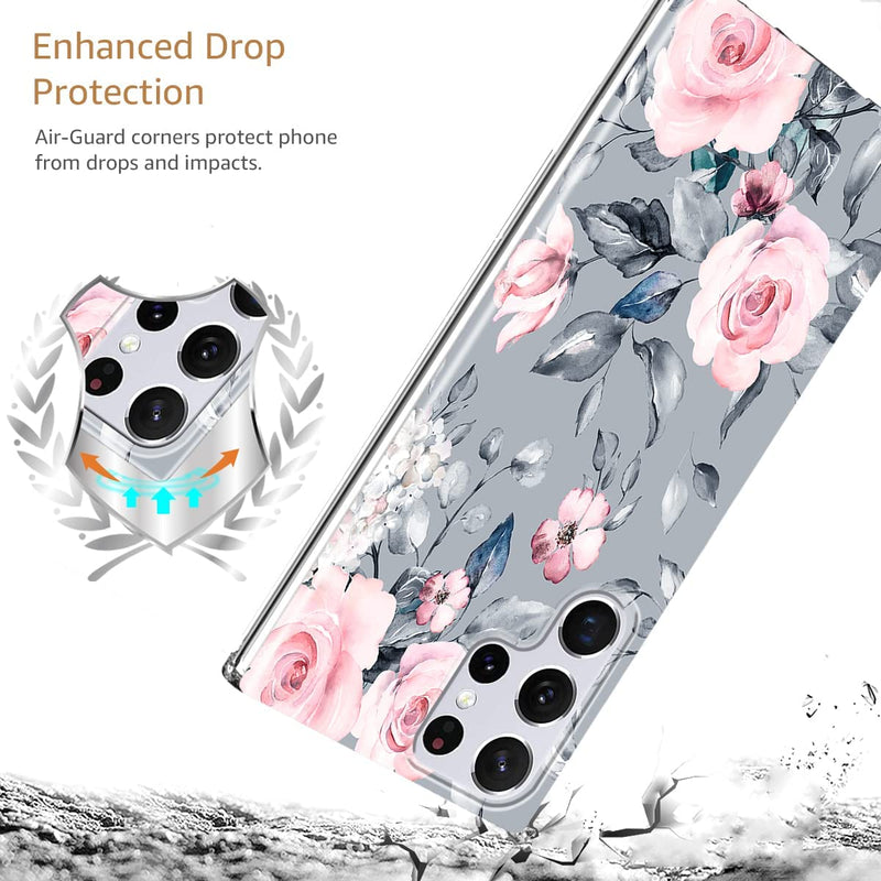 Galaxy S22 Ultra Flower Cute Slim Fit Soft Silicone Case for Women Girls - Gorilla Cases