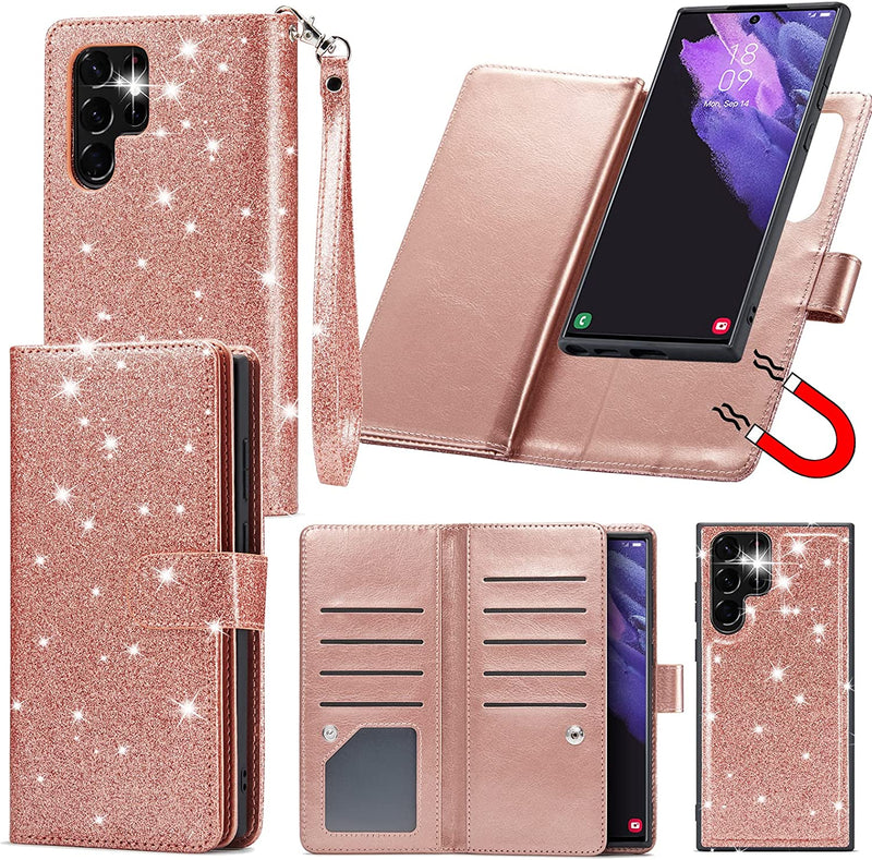 Galaxy S22 Ultra Glitter Wallet Case - Gorilla Cases