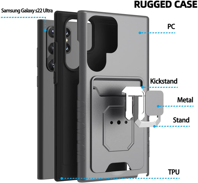 Galaxy S22 Ultra Magnetic Kickstand Shockproof Heavy Duty Case - Gorilla Cases