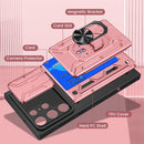 Galaxy S22 Ultra Magnetic Ring Kickstand Slide Camera Wallet Case