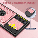 Galaxy S22 Ultra Magnetic Ring Kickstand Slide Camera Wallet Case