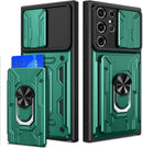 Galaxy S22 Ultra Magnetic Ring Kickstand Slide Camera Wallet Case