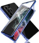 Galaxy S22 Ultra Magnetic Thin Metal Frame Tempered Glass Case