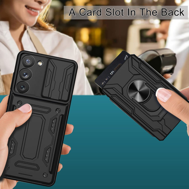 Galaxy S23 Military Camera Sliding Window Removable Card Slot Case - Gorilla Cases