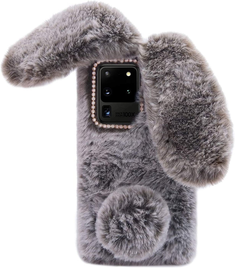 Galaxy S23 Plus Plush Warm Fluffy Furry Rabbit Case for Women - Gorilla Cases