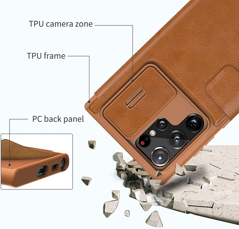 Galaxy S23 Ultra Camera Cover Card Holder Wallet Case - Gorilla Cases