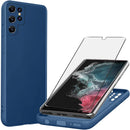 Galaxy S23 Ultra Case Tempered Glass Screen Protector Blue