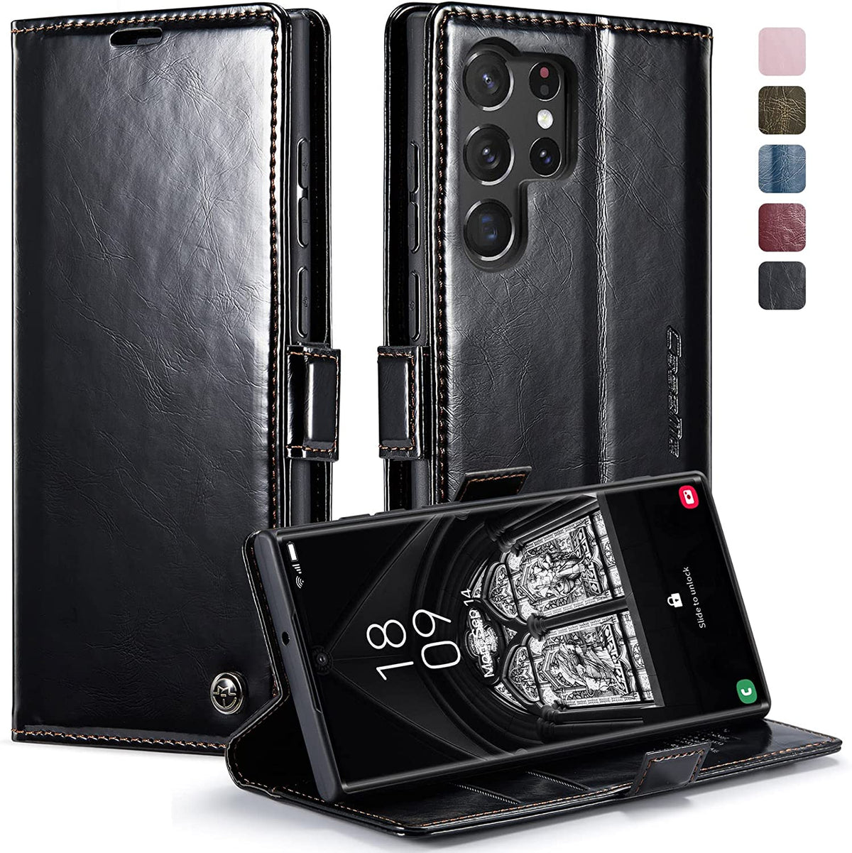 Galaxy S23 Ultra Leather Wallet Case | Flip Folio