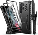 Galaxy S23 Ultra Full - Body Dual Layer Rugged Belt - Clip Kickstand Case
