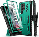 Galaxy S23 Ultra Full - Body Dual Layer Rugged Belt - Clip Kickstand Case