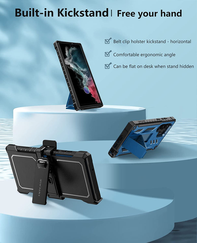 Galaxy S23 Ultra Full-Body Dual Layer Rugged Belt-Clip Kickstand Case - Gorilla Cases