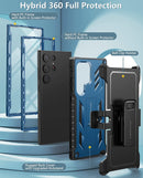 Galaxy S23 Ultra Full - Body Dual Layer Rugged Belt - Clip Kickstand Case