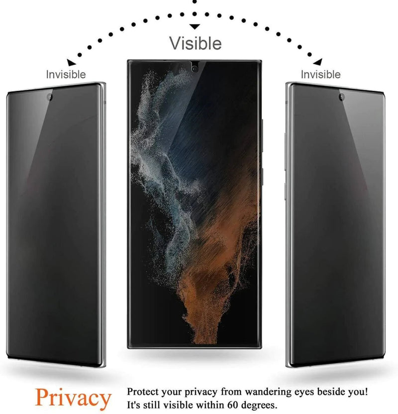 Galaxy S23 Ultra Privacy Screen Protector | Fingerprint Works (2 Pack) - Gorilla Cases