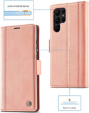 Galaxy S23 Ultra Wallet Leather Credit Card Holder Magnetic Kickstand Case