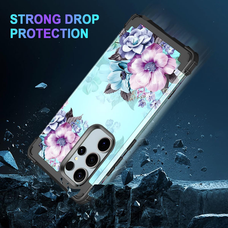 Galaxy S24 Ultra Heavy Duty Shockproof Full Protection Flower Case - Gorilla Cases