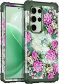 Galaxy S24 Ultra Heavy Duty Shockproof Full Protection Flower Case