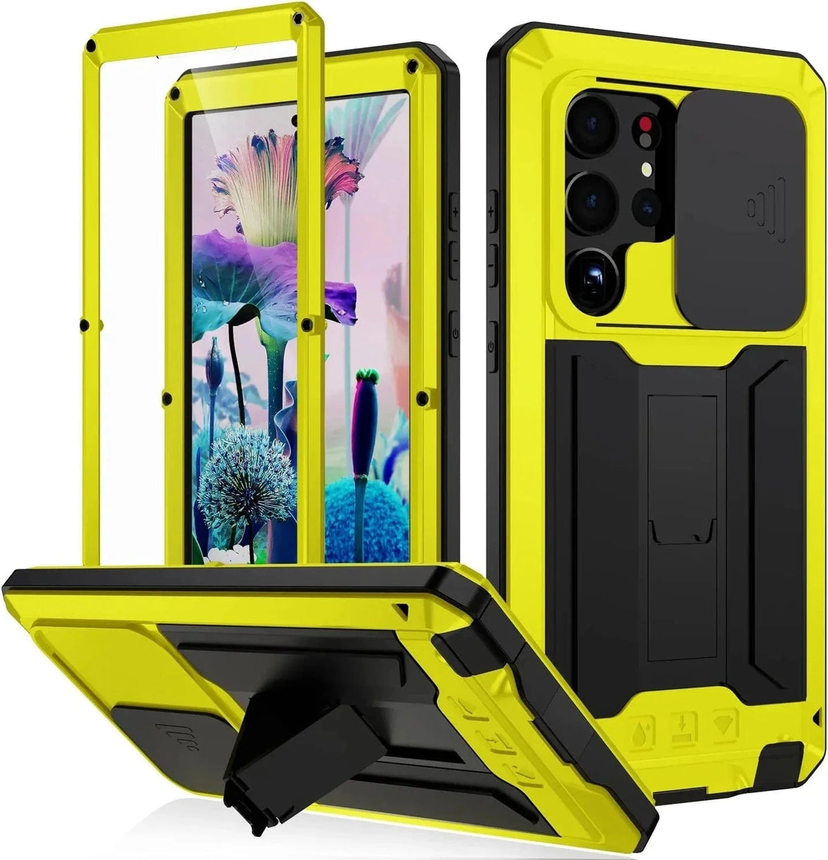 Galaxy S24 Ultra Metal Case - Slide Camera Cover + Stand