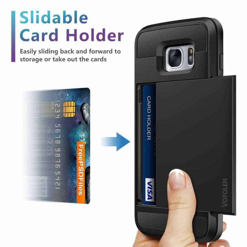 Galaxy S7 Wallet Case Card Holder (Black) - Gorilla Case - Gorilla Cases