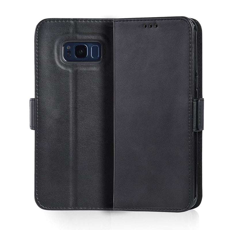 Galaxy S8 Wallet Case Black Luxury Leather Protective Case - Gorilla Cases