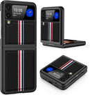 Galaxy Z Flip 3 Case PC+Cross - Grain Leather Design | Galaxy Z Flip 3 Case Anti - Slip Texture Case