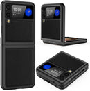Galaxy Z Flip 3 Case PC+Cross - Grain Leather Design | Galaxy Z Flip 3 Case Anti - Slip Texture Case