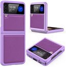 Galaxy Z Flip 3 Case PC+Cross - Grain Leather Design | Galaxy Z Flip 3 Case Anti - Slip Texture Case