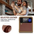 Galaxy Z Flip 3 Case PC+Cross - Grain Leather Design | Galaxy Z Flip 3 Case Anti - Slip Texture Case