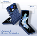 Galaxy Z Flip 4 Case 5G Hinge Protection Camera Screen Protector Case - Blue