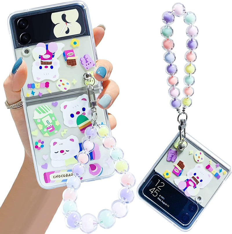 Galaxy Z Flip 4 Case Cute Pendant, Cute Smile Clear Z Flip 4 Case - Gorilla Cases