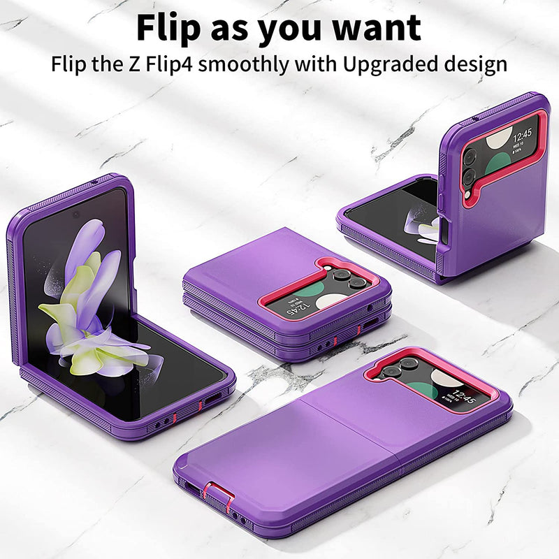 Galaxy Z Flip 4 Case Drop Protection Bumper Cover Flip Phone Case Purple - Gorilla Cases