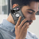 Galaxy Z Flip 4 Case Ring Stand Tempered Glass Camera Protector Case (Clear)