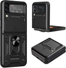 Galaxy Z Flip 4 Case with Kickstand, Samsung Z Flip 4 Case Heavy Duty Purple