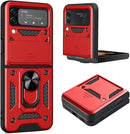 Galaxy Z Flip 4 Case with Kickstand, Samsung Z Flip 4 Case Heavy Duty Purple