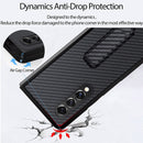 Galaxy Z Fold 3 Carbon Fiber Protection Leather Case Round
