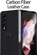 Galaxy Z Fold 3 Carbon Fiber Protection Leather Case Round