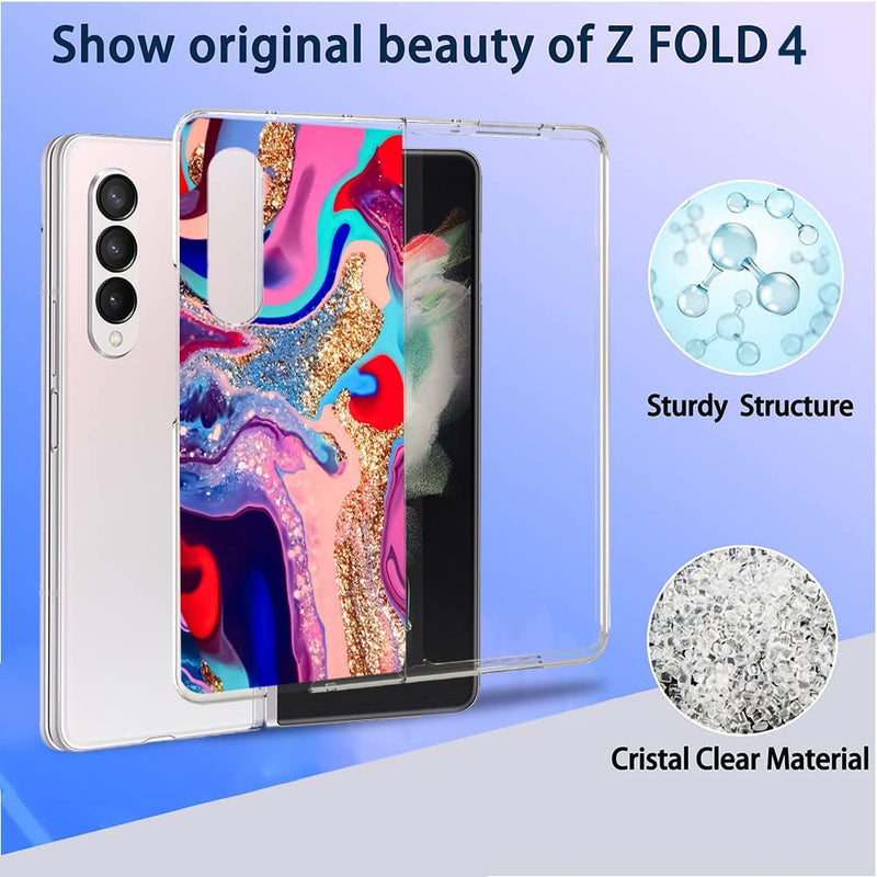 Galaxy Z Fold 4 5G Case, Colorful Marble Anti-Yellowing Premium Protective Case - Gorilla Cases
