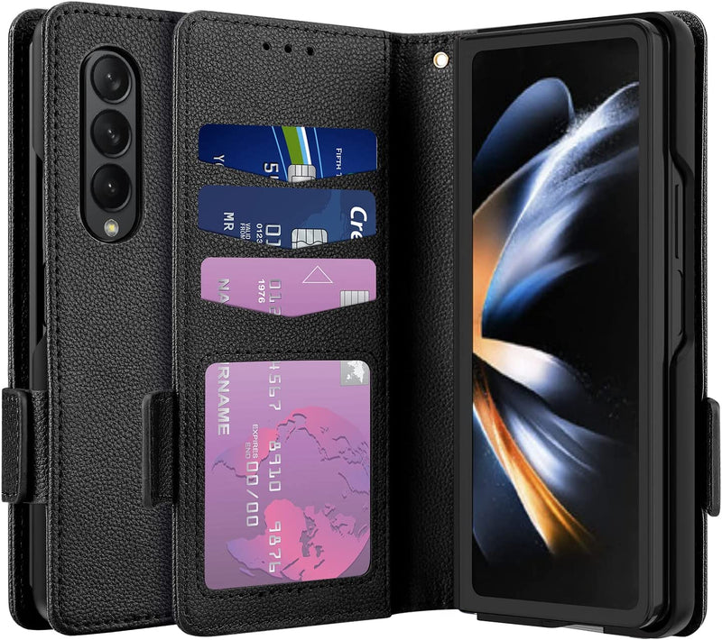 Galaxy Z Fold 4 5G Case, Z Fold 4 Case Wallet Phone Cover Black - Gorilla Cases