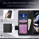 Galaxy Z Fold 4 5G Case, Z Fold 4 Case Wallet Phone Cover Black