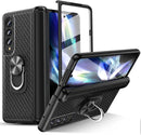 Galaxy Z Fold 4 Case Hinge Protection & Screen Protector Fiber Black